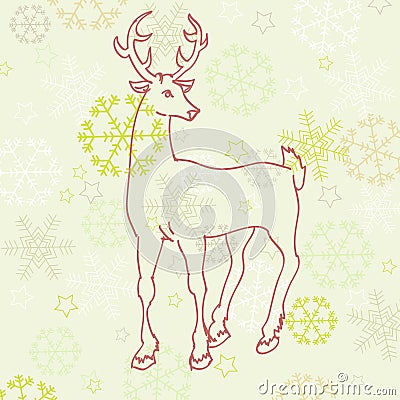 Christmas deer Vector Illustration