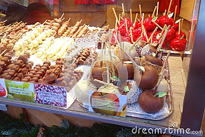 Christmas delicacies fruit chocolate apples Munich Editorial Stock Photo