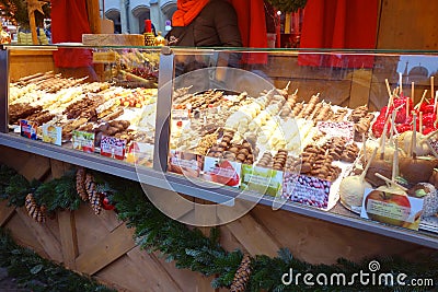 Christmas delicacies fruit chocolate apples Munich Editorial Stock Photo