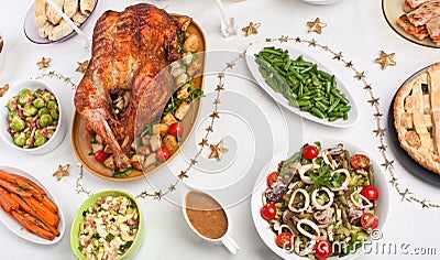 Christmas Dinner Table Stock Photo