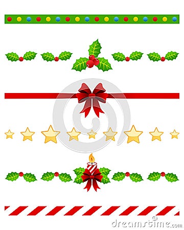 Christmas Dividers Set [3] Vector Illustration