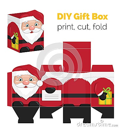 Christmas DIY santa shaped gift box Vector Illustration