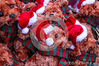 Christmas dog teddybears Stock Photo