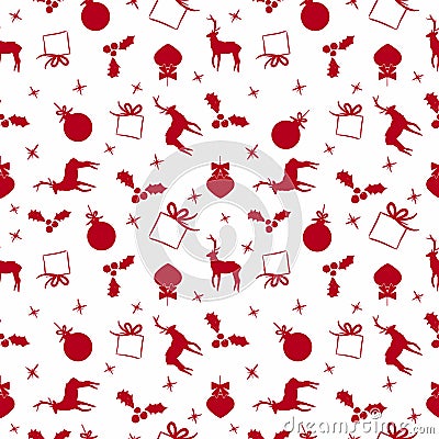 Christmas doodle ornament decoration background Vector Illustration