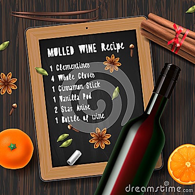 Christmas drink mulled wine Cartoon Illustration