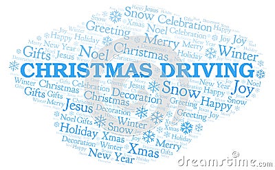 Christmas Driving word cloud Stock Photo