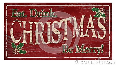 Christmas Eat Drink Be Merry Party Invitation Stock Photo