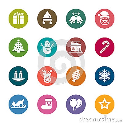 Christmas Element Color Icons Stock Photo