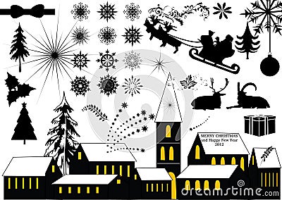 Christmas elements collection Vector Illustration