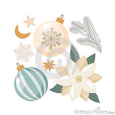Christmas elements collection Vector Illustration