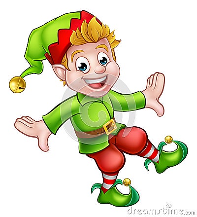 Christmas Elf Cartoon Character Vector Illustration