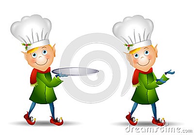 Christmas Elf Chef Hat Cartoon Illustration