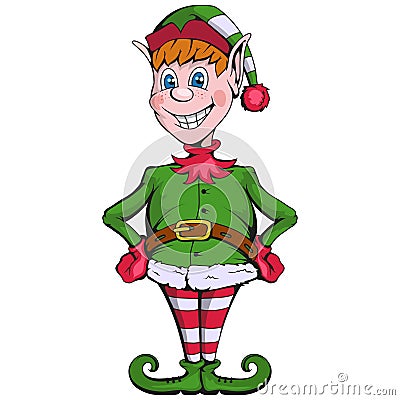 Christmas elf. Set of different elves for christmas. Different new year characters. Santa Claus helpers. New Year characters Vector Illustration