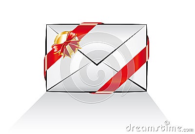 Christmas Email Message Icon Vector Illustration