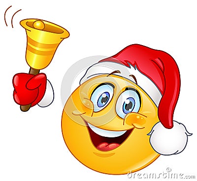 Christmas emoticon with bell Vector Illustration