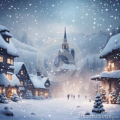 Christmas evening. Beautiful winter background. Stock Photo