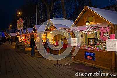 Christmas fair. Carcassonne. France Editorial Stock Photo