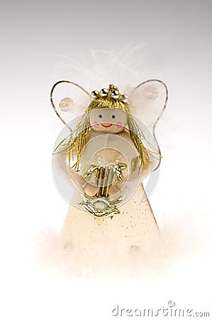 Christmas fairy decoration in white Stock Photo