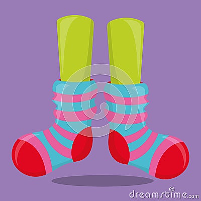 christmas feet pink elf 09 Vector Illustration