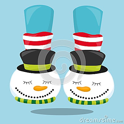 christmas feet snowman 11 Vector Illustration