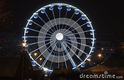 Christmas ferris wheel at Moravian square at advent time in Brno Stock Photo