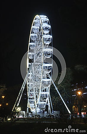 Christmas ferris wheel at Moravian square at advent time on December in Brno Stock Photo