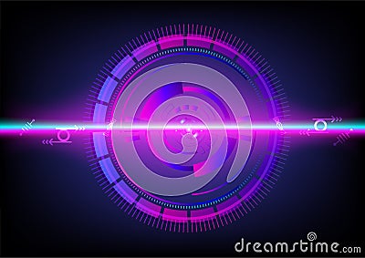 Christmas festival modern tech circle laser light electricity system technology abstract background vector illustration Vector Illustration