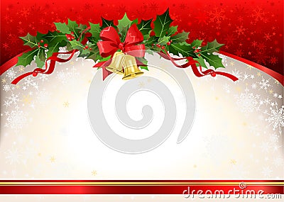 Christmas festive background with bells Vector Illustration