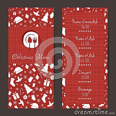 Christmas festive menu design Vector Illustration