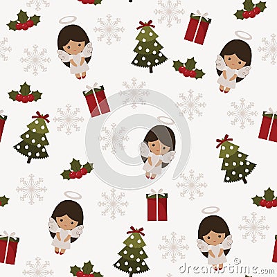 Christmas festive seamless pattern Vector Illustration