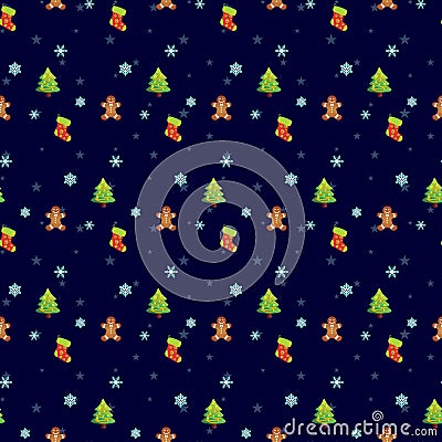 Christmas Festive Seamless Patterns Stock Photo