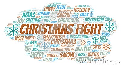 Christmas Fight word cloud Stock Photo