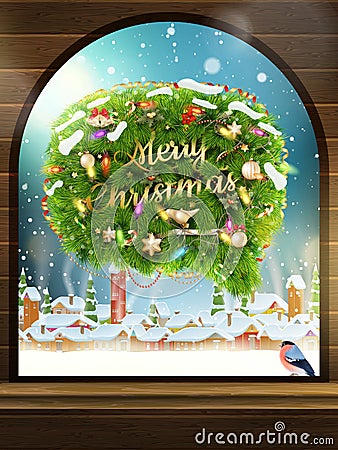 Christmas fir tree Bubble for speech. EPS 10 Vector Illustration