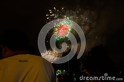 Christmas Fireworks in Guatemala City Stock Photo