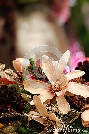 Christmas flower arrangement Stock Photo