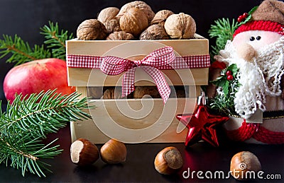 Christmas food background. Stock Photo