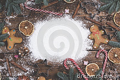 Christmas food frame Stock Photo