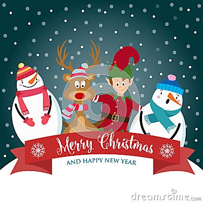 Christmas friends Vector Illustration