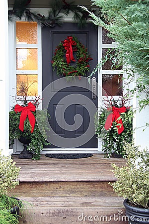 Christmas front door Stock Photo