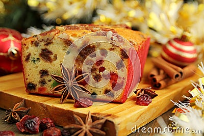 Christmas fruit cake Stock Photo