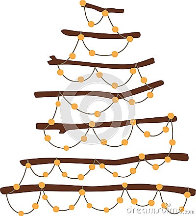 Christmas Garland Hanging Decoration Vector Illustration