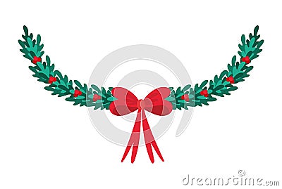 christmas garland hanging Vector Illustration