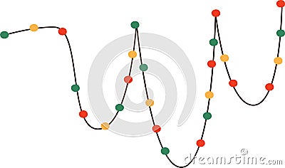 Christmas Garland Hanging Vector Illustration