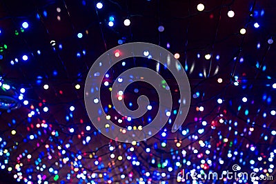 Christmas garland lights background Stock Photo