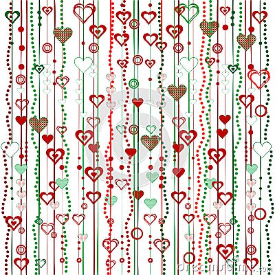 Christmas garlands with hearts Vector Illustration