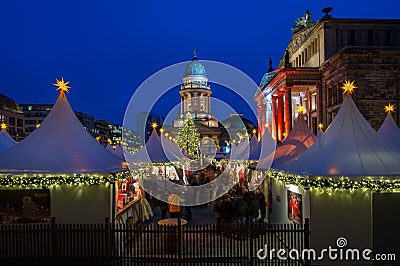 Christmas at Gendarmenmarkt in Berlin, Germany Stock Photo