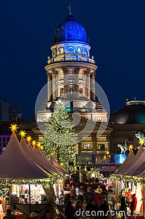 Christmas at Gendarmenmarkt in Berlin, Germany Stock Photo