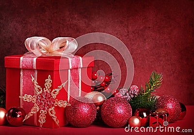 Christmas gift box Stock Photo