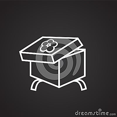 Christmas gift box on black background Vector Illustration