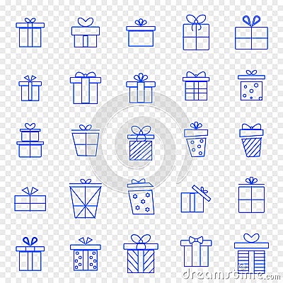 Christmas Gift box Icon set. 25 Vector Icons Pack Vector Illustration